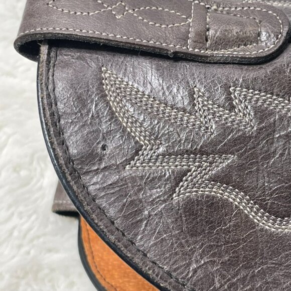 J Chisholm Men's Western Boots Leather US 9 D Gray Brown Cowboy Boots - Picture 8 of 14